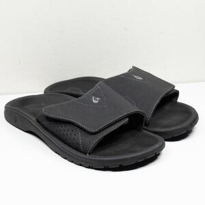 OLUKAI‎ Nalu Slide Adjustable Strap Waterproof Comfort Sandal Black Mens Sz 9